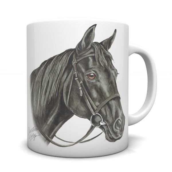 Black Horse Ceramic Mug by Waggydogz