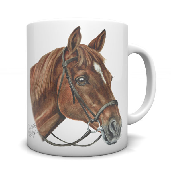 Chestnut Horse Ceramic Mug by Waggydogz