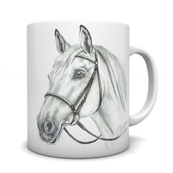 Grey Horse Ceramic Mug by Waggydogz