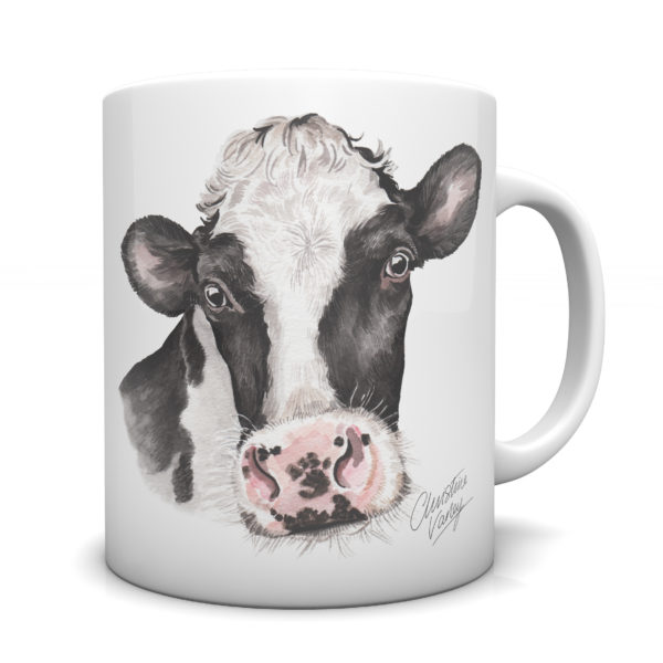 Friesian Cow Ceramic Mug by Waggydogz