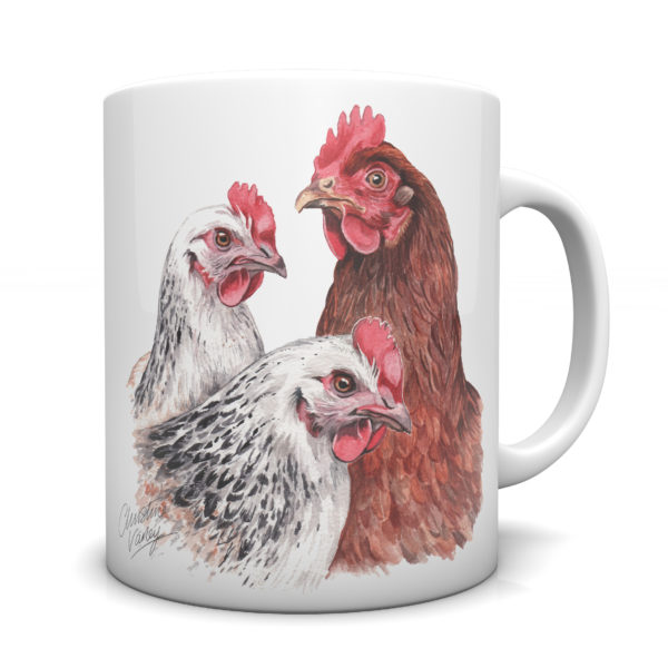 Hens Ceramic Mug by Waggydogz