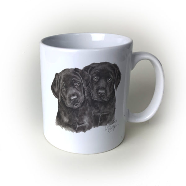 Black Labradors Ceramic Mug by Waggydogz