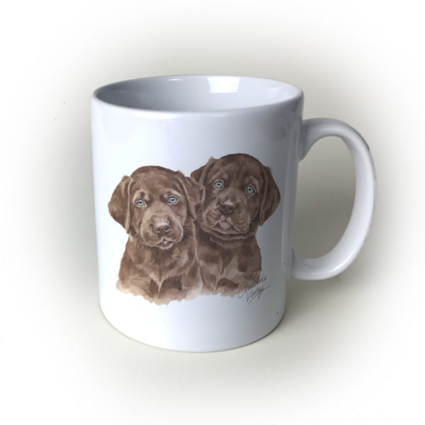 Choc Labradors Ceramic Mug by Waggydogz