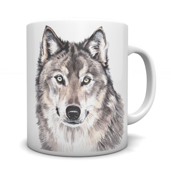 Wolf Ceramic Mug by Waggydogz