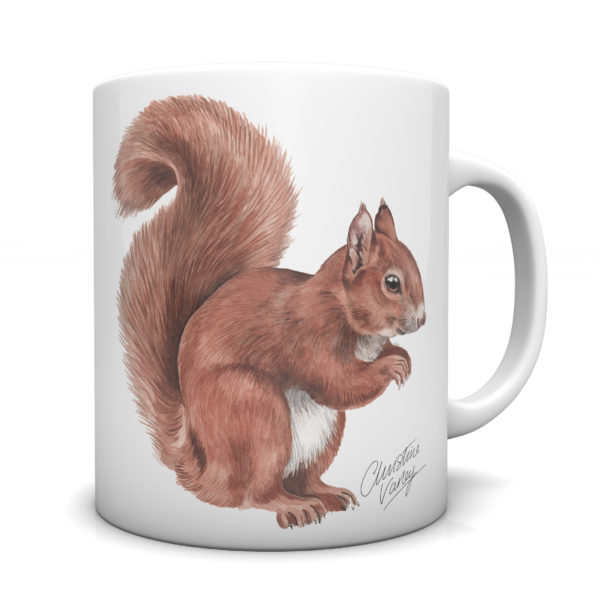 Red Squirrel Ceramic Mug by Waggydogz