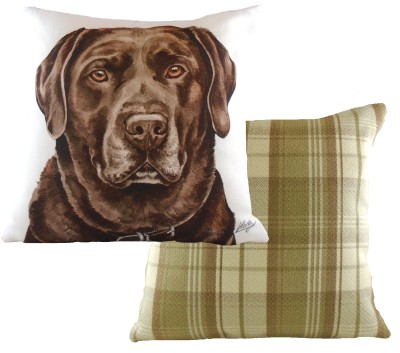 Chocolate Labrador Dog Cushion