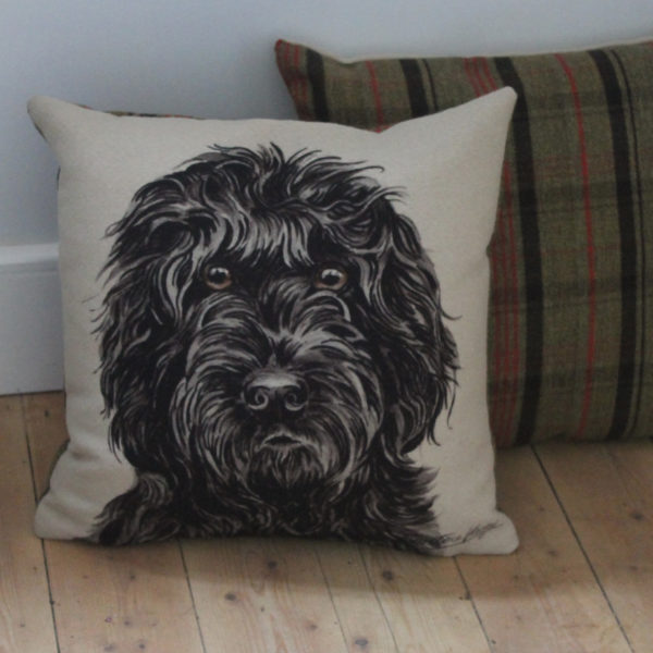 Black Cockapoo Dog Cushion