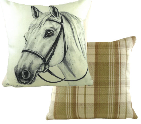 Grey Horse Cushion