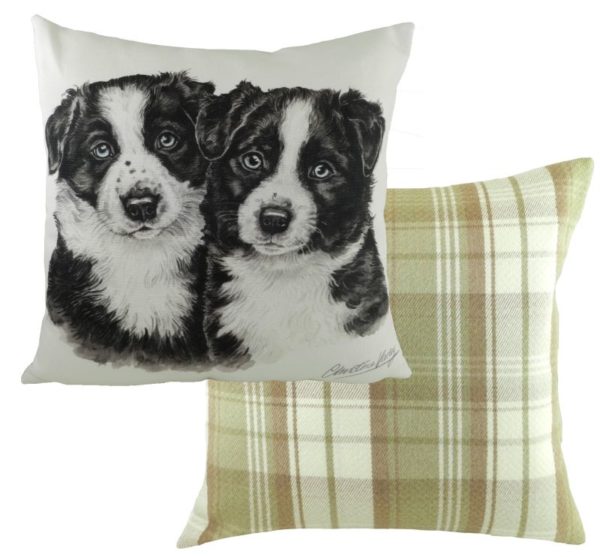 Border Collie Puppies Cushion