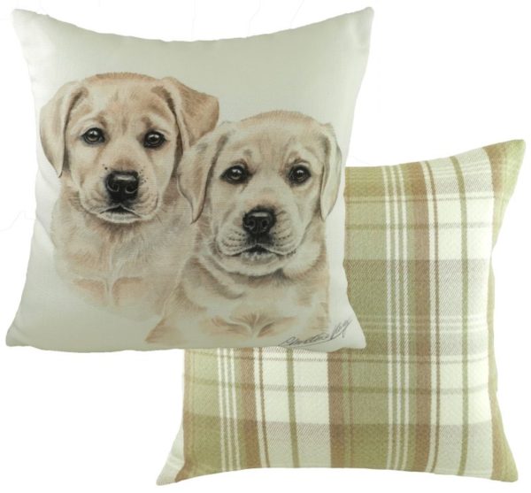 Golden Labrador Puppies Cushion