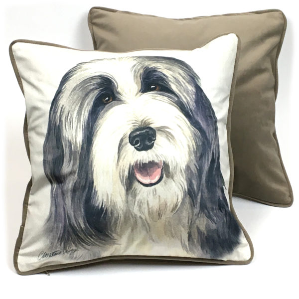 CUS-UK10 Bearded Collie Dog Cushion