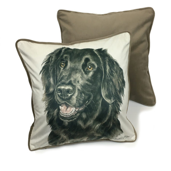 CUS-UK124 Flatcoat Retriever Dog Cushion