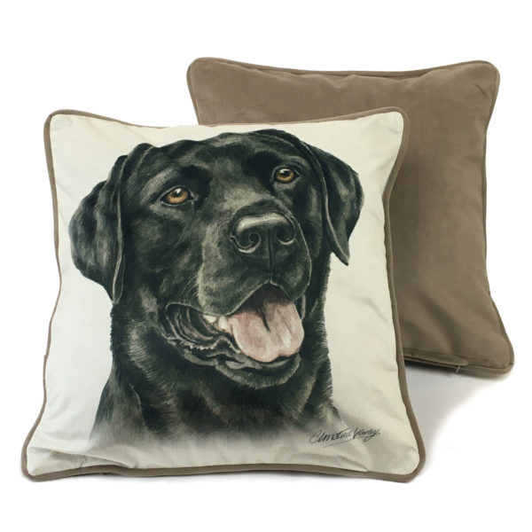 CUS-UK125 Black Labrador Cushion
