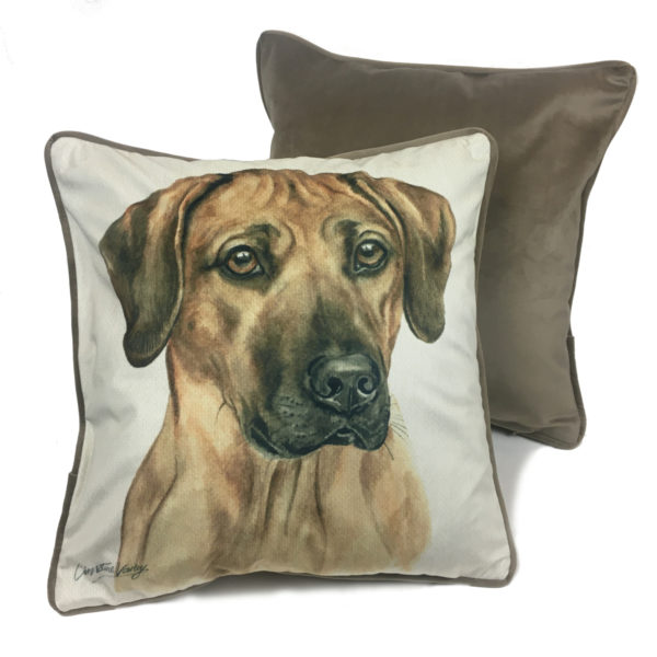 Rhodesian Ridgeback Dog Cushion / Pillow by Christine Varley WaggyDogz (CUS-UK155)