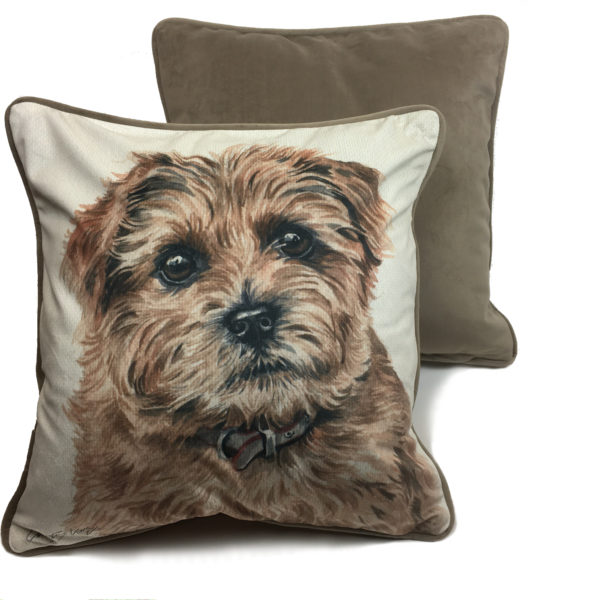 CUS-UK160 Norfolk Terrier Dog Cushion by Christine Varley WaggyDogz