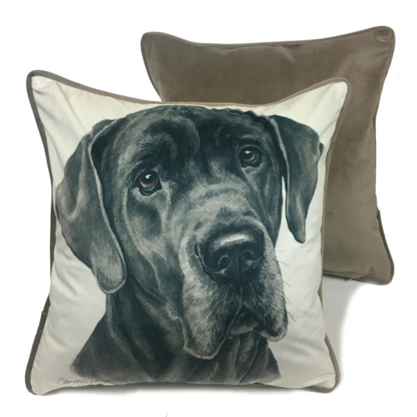 Great Dane Luxury Dog Cushion / Pillow by Christine Varley WaggyDogz (CUS-UK170)