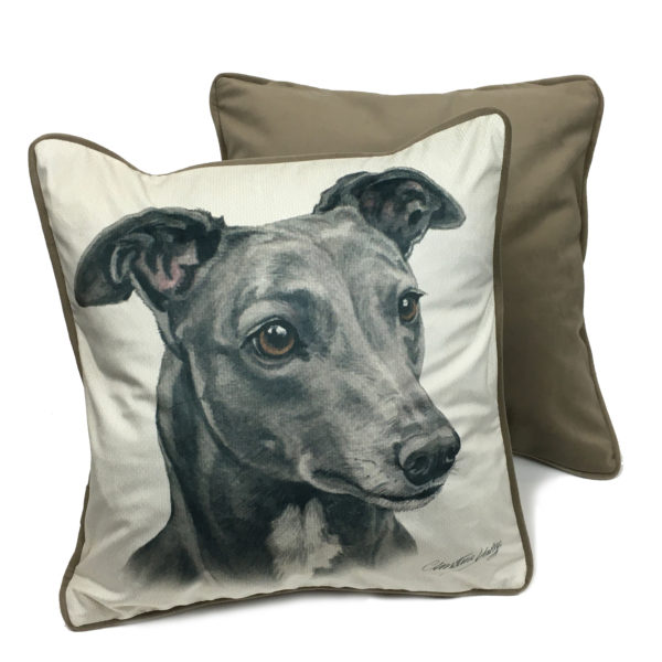 CUS-UK171 Greyhound Dog Cushion