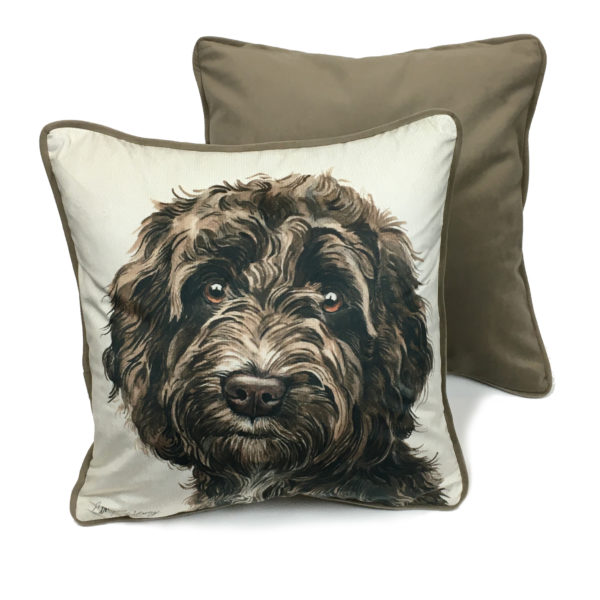 CUS-UK209 Brown Cockapoo Dog Cushion