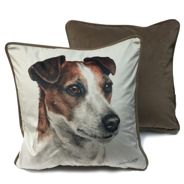 CUS-UK213 Jack Russell Luxury Cushion by Christine Varley