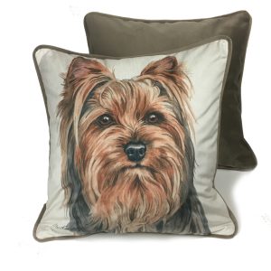 CUS-UK218 Yorkshire Terrier Luxury Dog Cushion Pillow by Christine Varley WaggyDogz