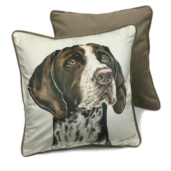 CUS-UK221 German Wire-Haired Pointer Dog Cushion