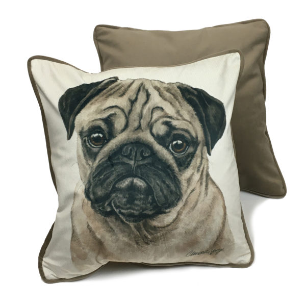 CUS-UK227 Pug Dog Cushion