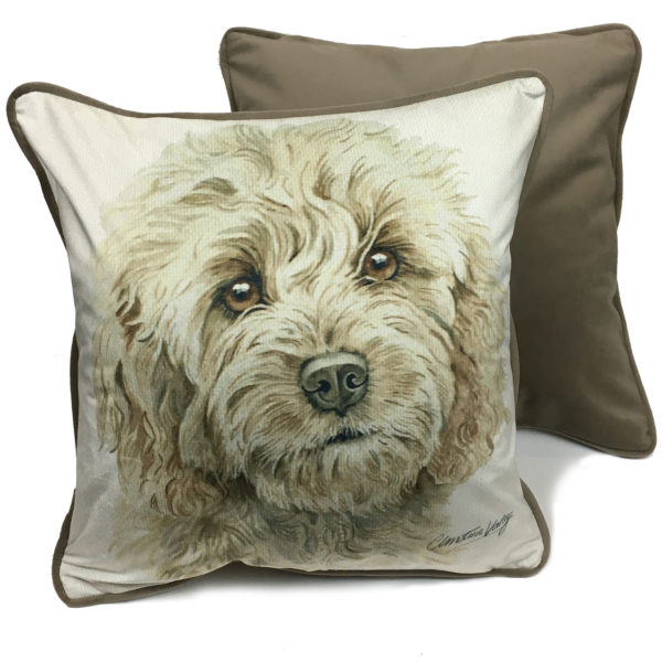 CUS-UK231 Golden Cockapoo Dog Cushion