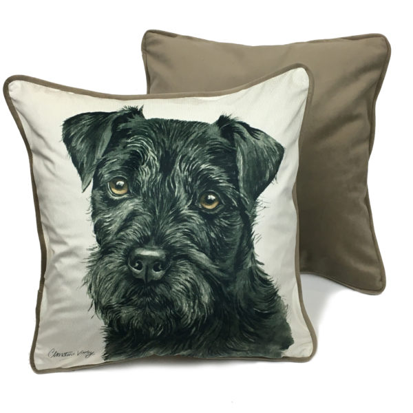 CUS-UK233 Patterdale Terrier Dog Cushion
