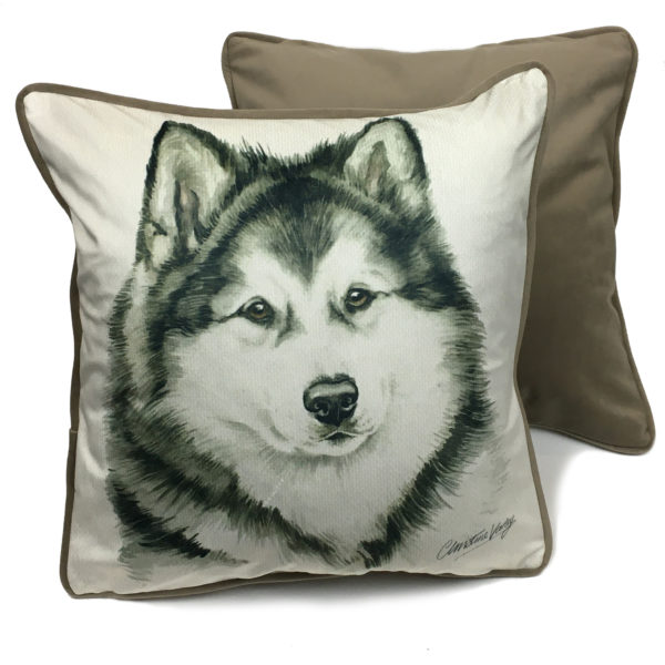CUS-UK236 Alaskan Malamute Dog Cushion