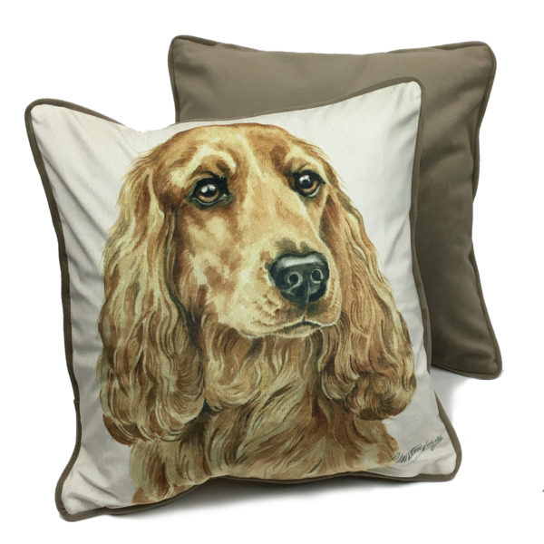 CUS-UK258 Golden Cocker Spaniel Dog Cushion