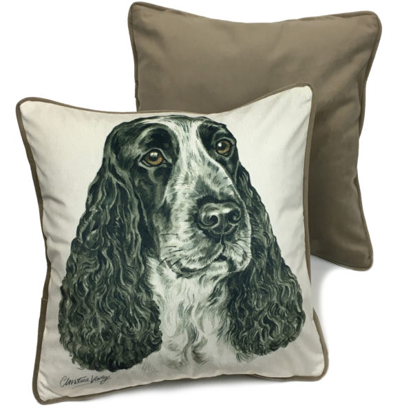 CUS-UK266 Blue Roan Cocker Spaniel Dog Cushion