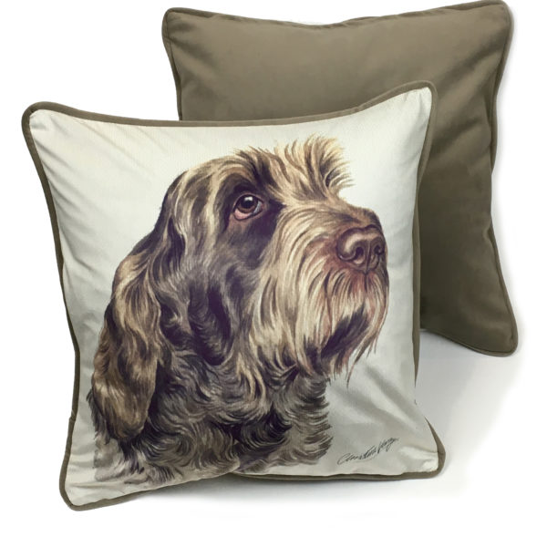 CUS-UK72 Brown Spinone Dog Cushion