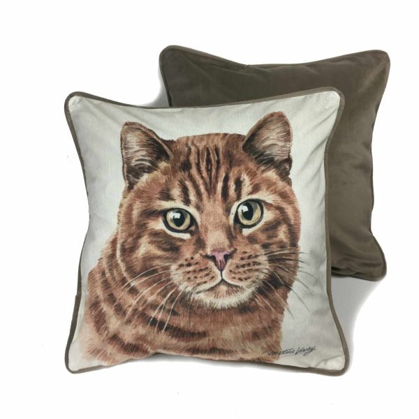 CUS-UKEC13 Ginger Cat Luxury Cushion by WaggyDogz Christine Varley
