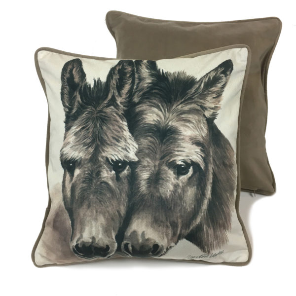 CUS-UKFY06 Donkeys Luxury handmade Cushion by Christine Varley WaggyDogz