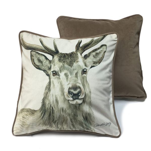 CUS-UKWL08 Stag Luxury Cushion by Christine Varley