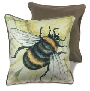 Bumble Bee Luxury Animal Cushion / Pillow by Christine Varley WaggyDogz (CUS-UKWL10)