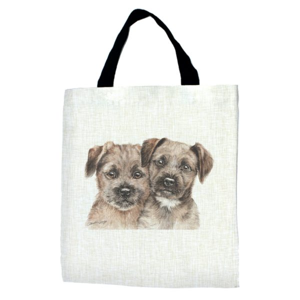 Border Terrier Puppies Tote Bag