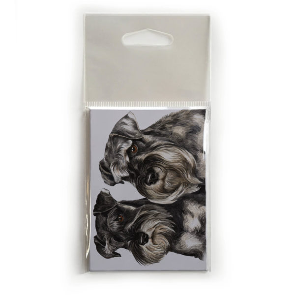 Fridge Magnet Dog Breed Gift featuring Miniature Schnauzer Pair