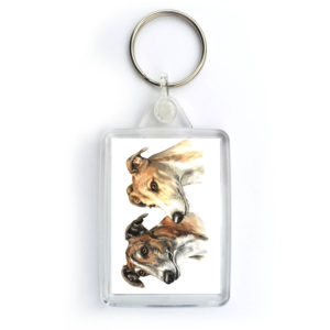 Greyhound Pair Dog Keyring (KRG-08)