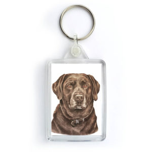 Chocolate Labrador Dog Keyring (KRG-105)