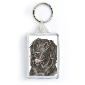 Flat-Coated Retriever Dog Keyring (KRG-124)