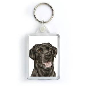 Black Labrador Dog Keyring (KRG-125)