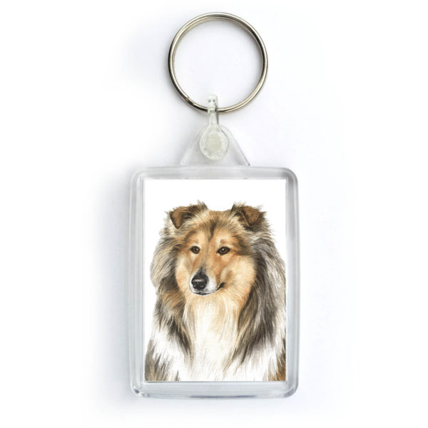 Rough Collie Dog Keyring (KRG-136)