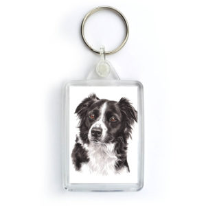Border Collie Dog Keyring (KRG-154)