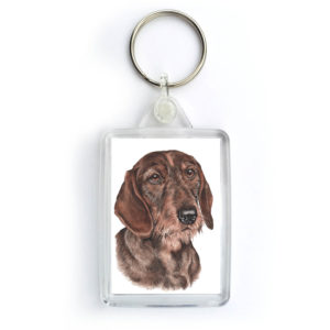 Wire Haired Dachshund Dog Keyring (KRG-159)