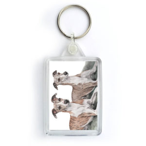 Whippet Pair Dog Keyring (KRG-172)