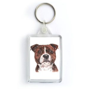 Staffordshire Bull Terrier Dog Keyring (KRG-175)
