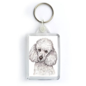 Miniature Poodle Dog Keyring (KRG-212)