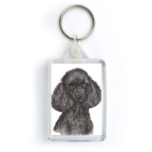 Miniature Poodle Dog Keyring (KRG-217)