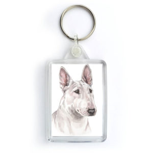 English Bull Terrier Dog Keyring (KRG-219)